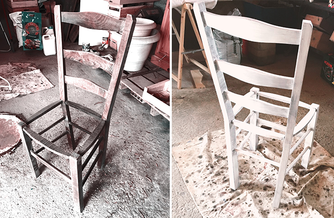 DIY-Relooking-chaise-en-bois-avant-après sur Swanee Rose Le Blog