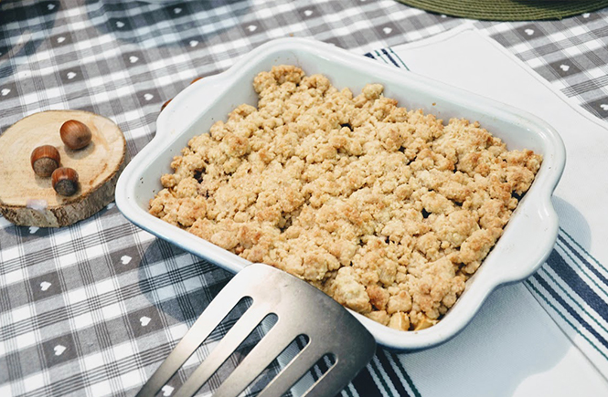 Recette Crumble pommes framboises sur Swanee Rose Le Blog