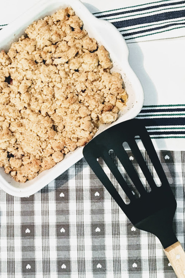 Recette du Crumble pommes framboises sur Swanee Rose Le Blog