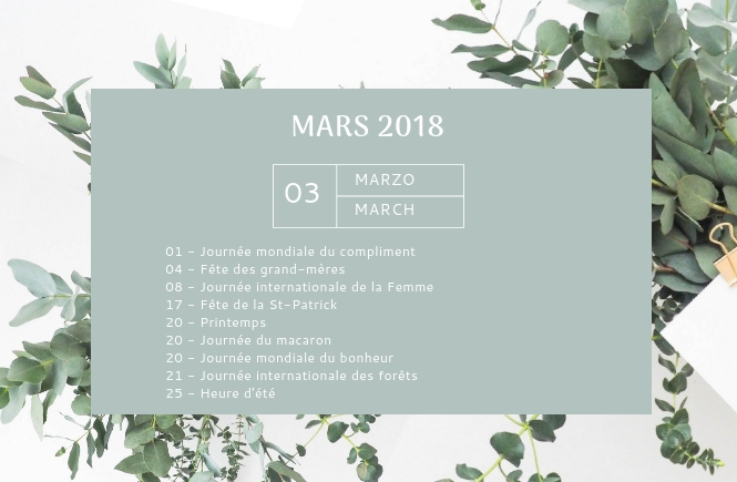 Mon agenda de mars