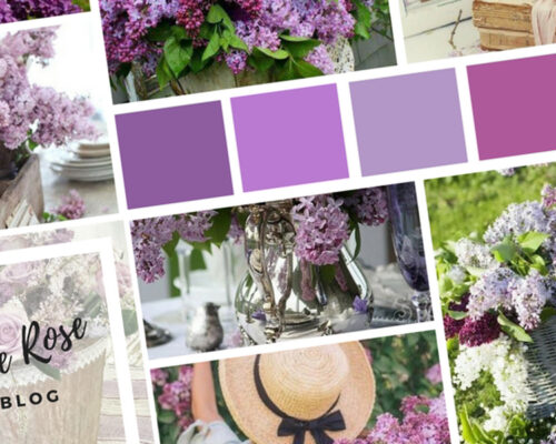 Photo d'un moodboard avec du lilas sur Swanee Rose Le Blog