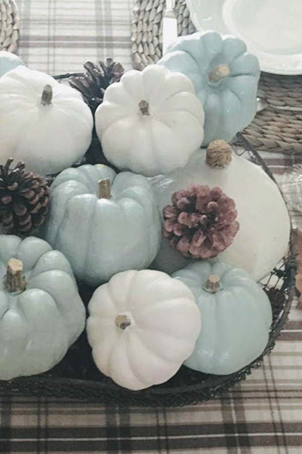 DIY Centre de table d'automne avec mini citrouilles sur Swanee Rose Le Blog