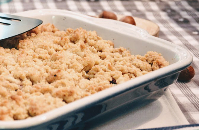 Recette Crumble pommes framboises sur Swanee Rose Le Blog