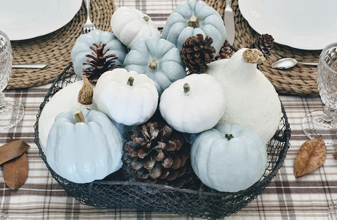 DIY Centre de table d'automne avec mini citrouilles sur Swanee Rose Le Blog