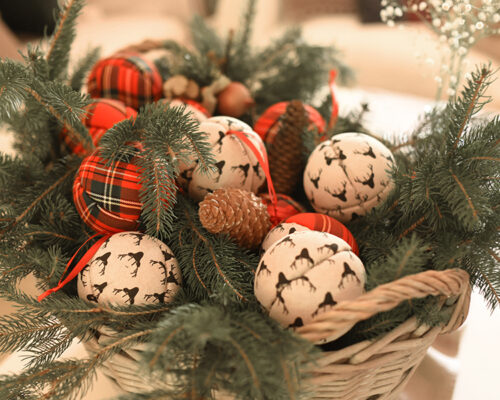 DIY Boules de Noël en tissu écossais