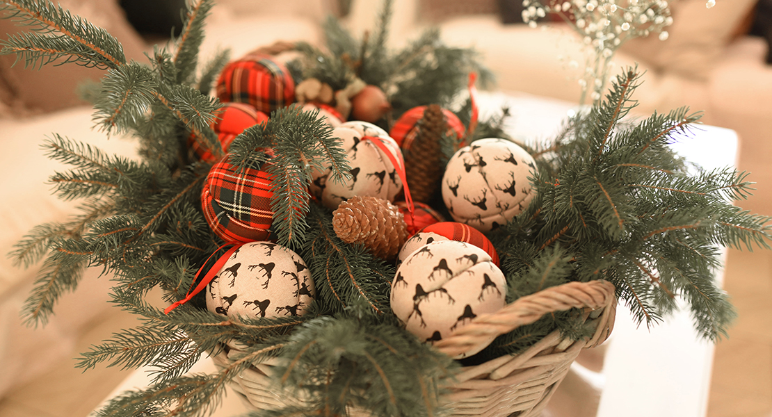 DIY Boules de Noël en tissu écossais