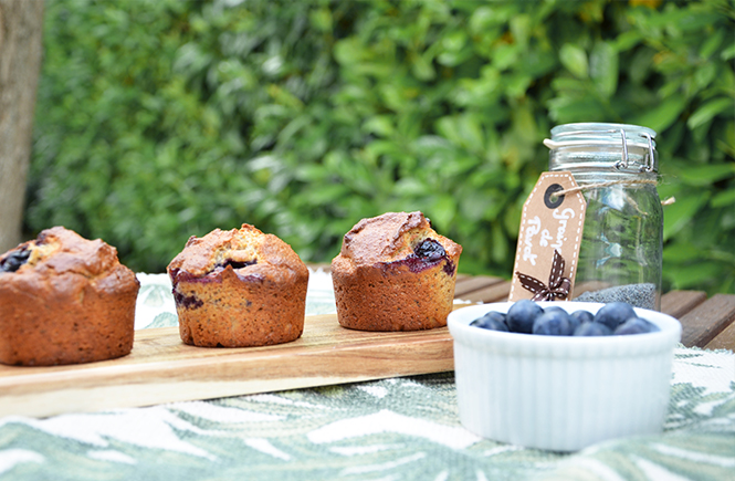 Recette des muffins aux myrtilles sur Swanee Rose Le Blog