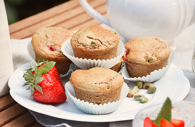 Recette Muffins fraises pistache Swanee Rose Le Blog