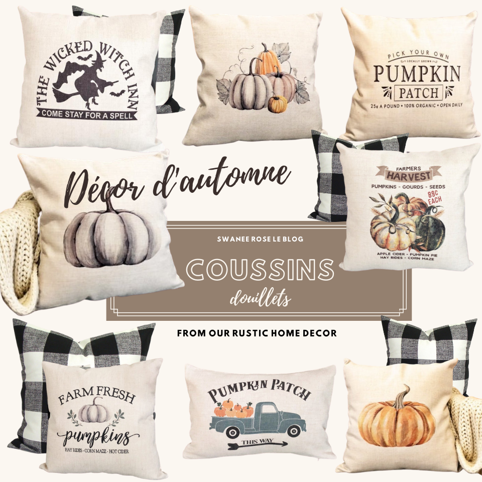 Housses Coussin Our Rustic Home Decor Pumpkins Farm Fresh