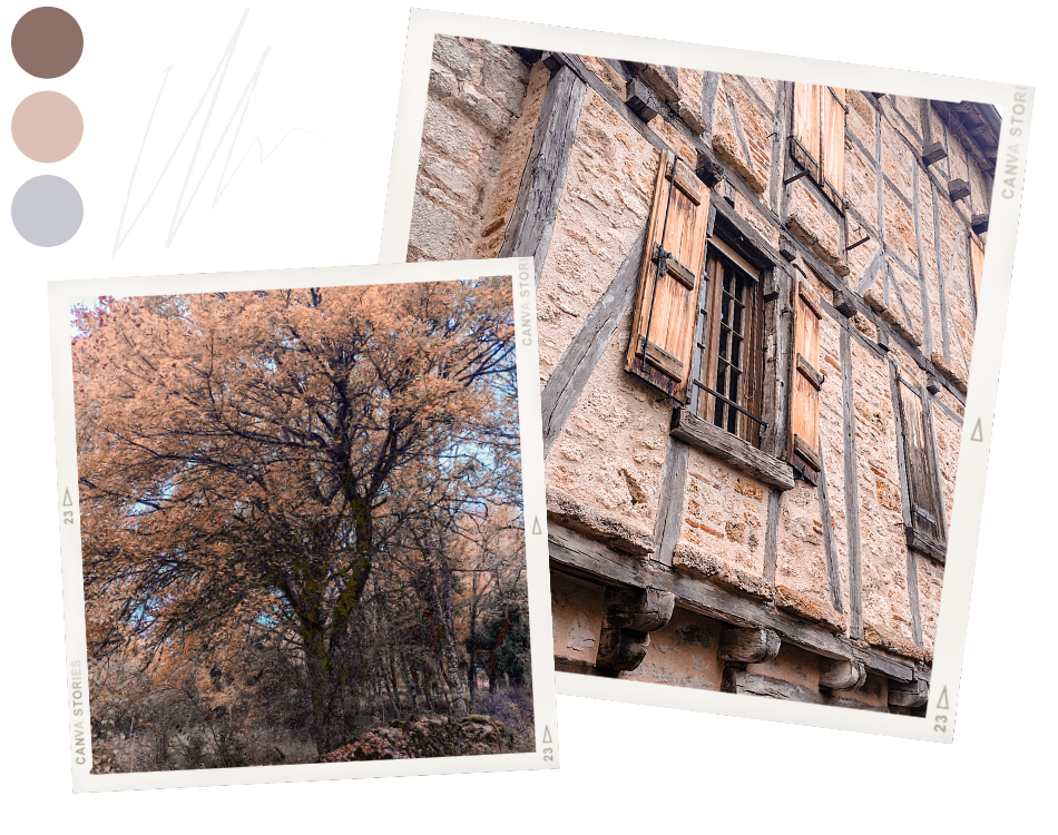 Nature et façade de maison en pierre dans les Causses du Quercy