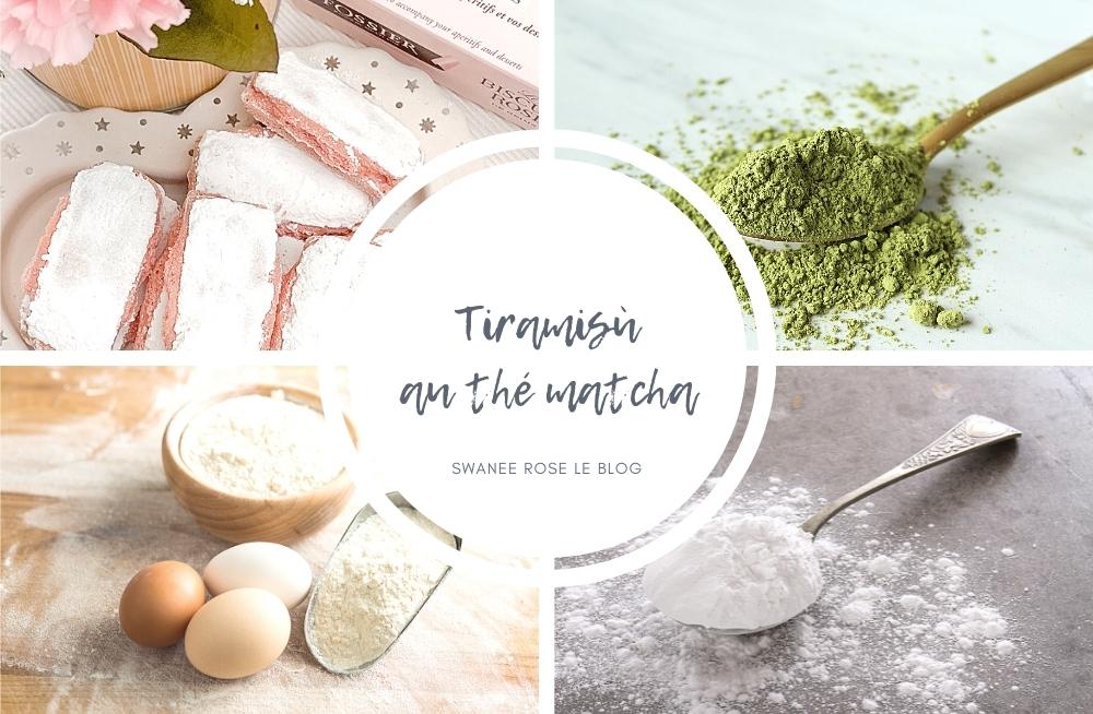 Ingrédients du tiramisù au thé matcha
